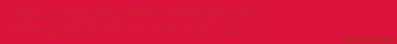 Learningcurvedashed Font – Brown Fonts on Red Background