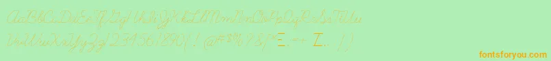 Learningcurvedashed Font – Orange Fonts on Green Background