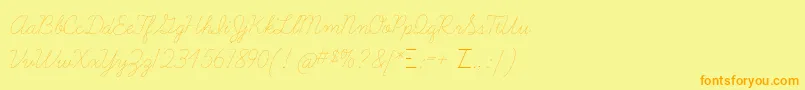 Learningcurvedashed Font – Orange Fonts on Yellow Background