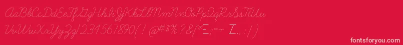 Learningcurvedashed-Schriftart – Rosa Schriften auf rotem Hintergrund