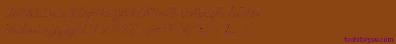 Learningcurvedashed Font – Purple Fonts on Brown Background