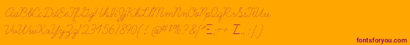 More about Learningcurvedashed Font Learningcurvedashed Font – Purple Fonts on Orange Background