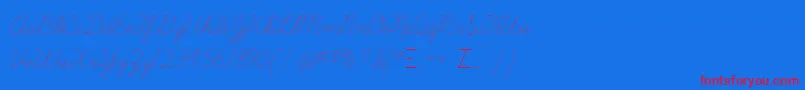 Learningcurvedashed Font – Red Fonts on Blue Background