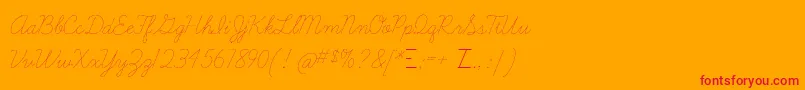 Learningcurvedashed Font – Red Fonts on Orange Background