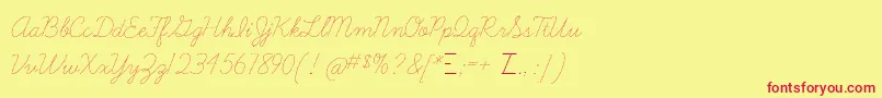 Шрифт Learningcurvedashed – красные шрифты на жёлтом фоне