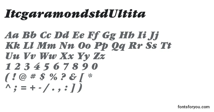 Fuente ItcgaramondstdUltita - alfabeto, números, caracteres especiales