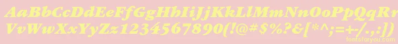 ItcgaramondstdUltita-Schriftart – Gelbe Schriften auf rosa Hintergrund