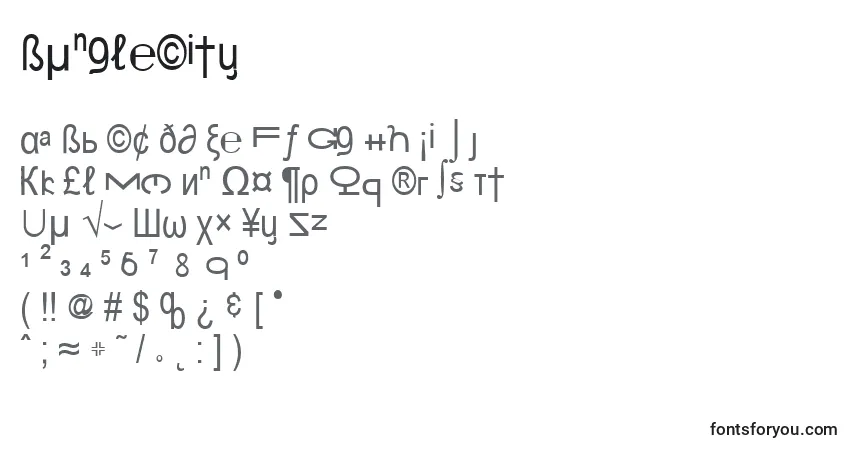Шрифт BungleCity – алфавит, цифры, специальные символы