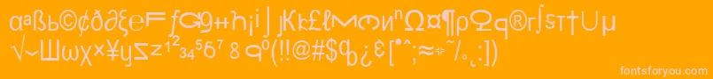 BungleCity-Schriftart – Rosa Schriften auf orangefarbenem Hintergrund