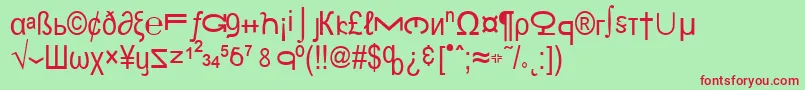 BungleCity-Schriftart – Rote Schriften auf grünem Hintergrund