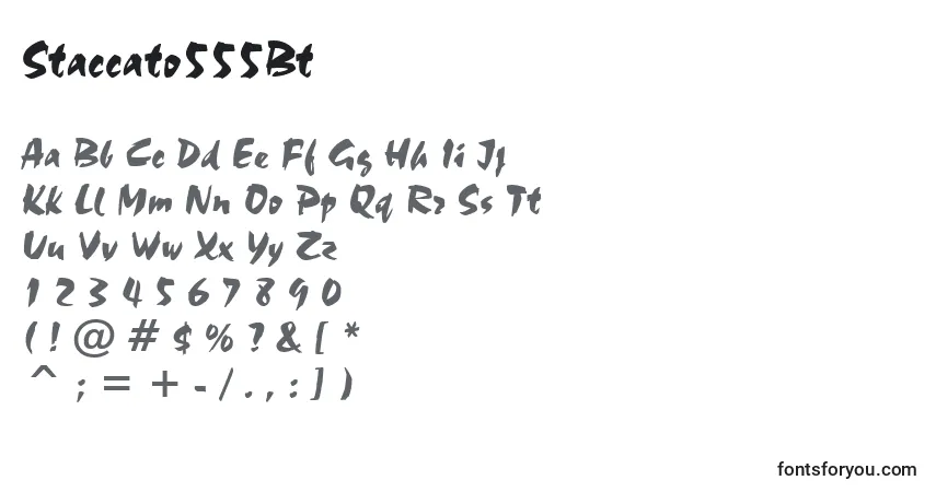 A fonte Staccato555Bt – alfabeto, números, caracteres especiais