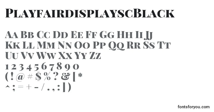 Czcionka PlayfairdisplayscBlack – alfabet, cyfry, specjalne znaki