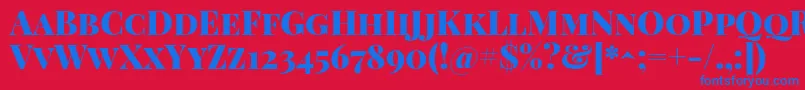 PlayfairdisplayscBlack Font – Blue Fonts on Red Background