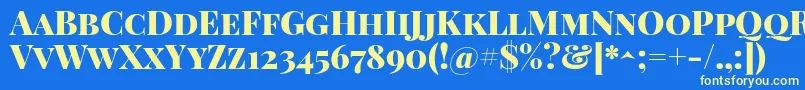 PlayfairdisplayscBlack Font – Yellow Fonts on Blue Background