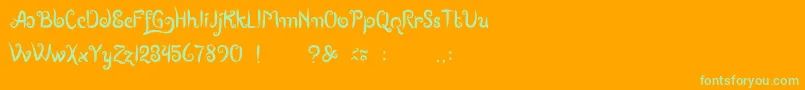 BoutiquesOfMerauke Font – Green Fonts on Orange Background