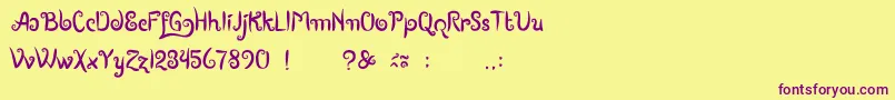 BoutiquesOfMerauke Font – Purple Fonts on Yellow Background