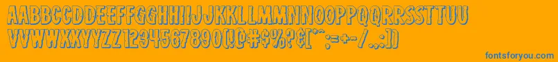 Carnivalcorpseexpandshadow Font – Blue Fonts on Orange Background