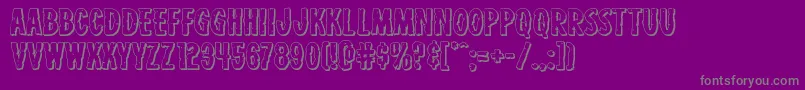 Carnivalcorpseexpandshadow-Schriftart – Graue Schriften auf violettem Hintergrund