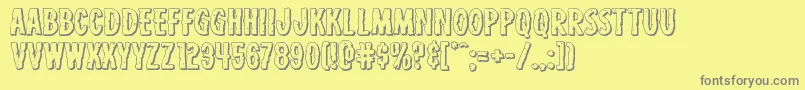Carnivalcorpseexpandshadow Font – Gray Fonts on Yellow Background