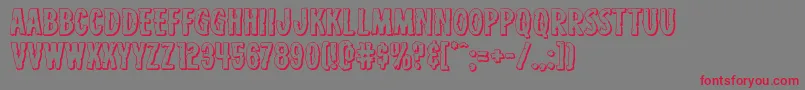 Carnivalcorpseexpandshadow-Schriftart – Rote Schriften auf grauem Hintergrund