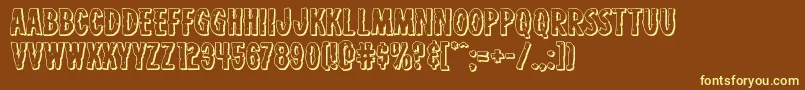 Carnivalcorpseexpandshadow Font – Yellow Fonts on Brown Background