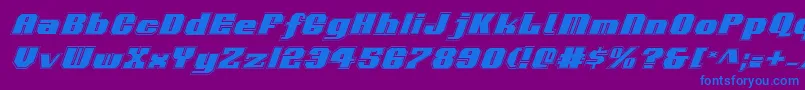 VoortrekkerProItalic Font – Blue Fonts on Purple Background