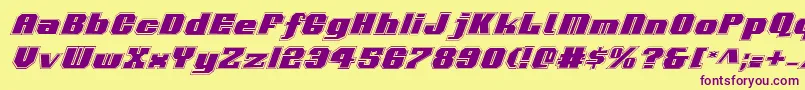 VoortrekkerProItalic Font – Purple Fonts on Yellow Background