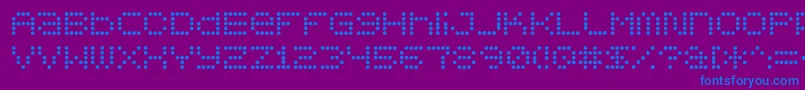 フォント5x5 – 紫色の背景に青い文字