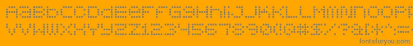 5x5-Schriftart – Graue Schriften auf orangefarbenem Hintergrund