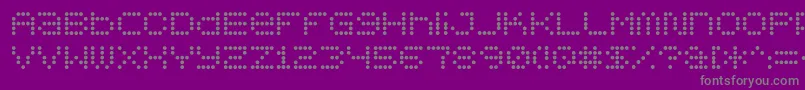 Weitere Informationen zur 5x5-Schriftart 5x5-Schriftart – Graue Schriften auf violettem Hintergrund
