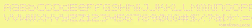 5x5-Schriftart – Rosa Schriften auf gelbem Hintergrund