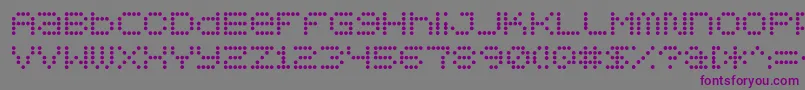 フォント5x5 – 紫色のフォント、灰色の背景