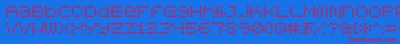 5x5 Font – Red Fonts on Blue Background