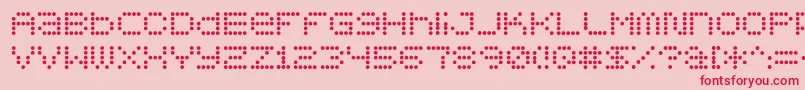 Fonte 5x5 – fontes vermelhas em um fundo rosa