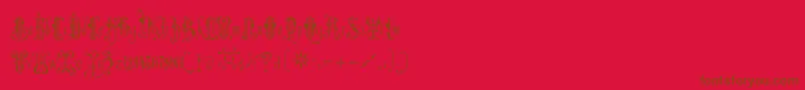 Amadeus-Schriftart – Braune Schriften auf rotem Hintergrund
