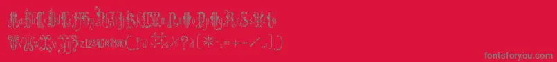 フォントAmadeus – 赤い背景に灰色の文字
