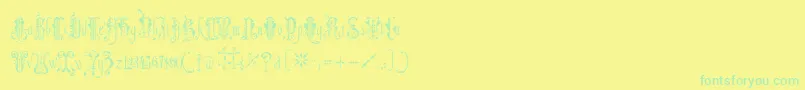 Amadeus-fontti – vihreät fontit keltaisella taustalla