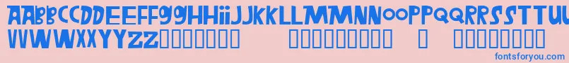 Megafon Font – Blue Fonts on Pink Background