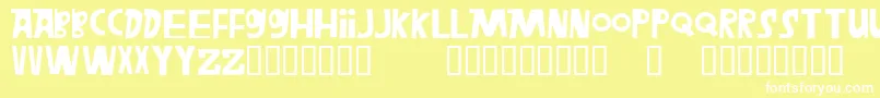 Megafon Font – White Fonts on Yellow Background