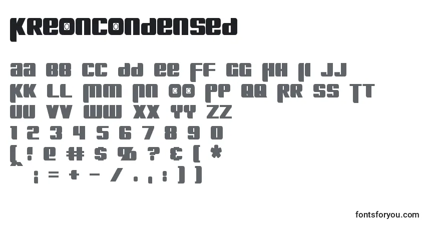 A fonte KreonCondensed – alfabeto, números, caracteres especiais