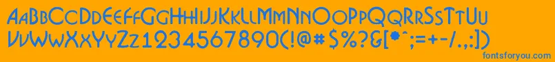 BosaNcr Font – Blue Fonts on Orange Background