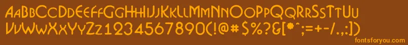 BosaNcr Font – Orange Fonts on Brown Background