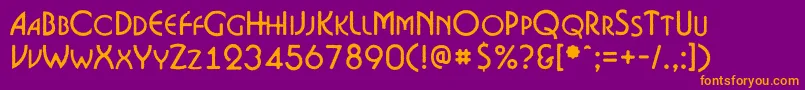 BosaNcr Font – Orange Fonts on Purple Background