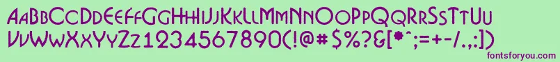 BosaNcr Font – Purple Fonts on Green Background