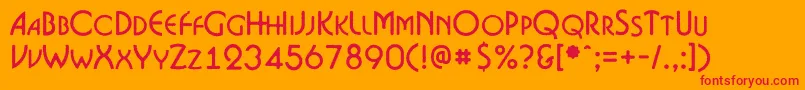 BosaNcr Font – Red Fonts on Orange Background