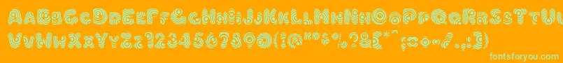 Hypmotizin Font – Green Fonts on Orange Background