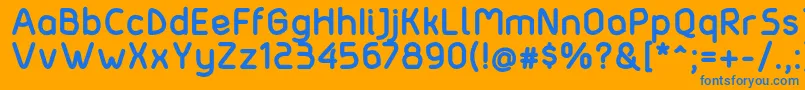 フォントMatondobold – オレンジの背景に青い文字