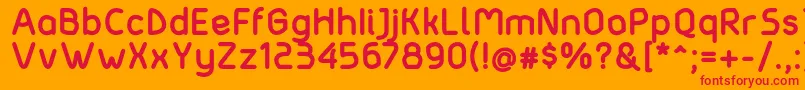 フォントMatondobold – オレンジの背景に赤い文字