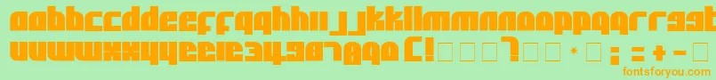 AflSolid-Schriftart – Orangefarbene Schriften auf grünem Hintergrund