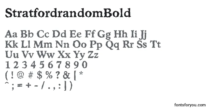 Schriftart StratfordrandomBold – Alphabet, Zahlen, spezielle Symbole